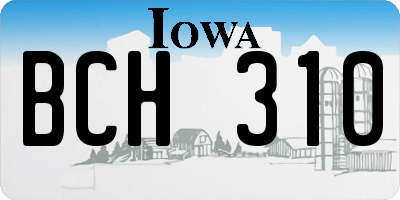 IA license plate BCH310
