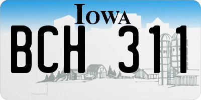 IA license plate BCH311