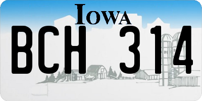 IA license plate BCH314