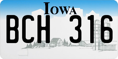 IA license plate BCH316