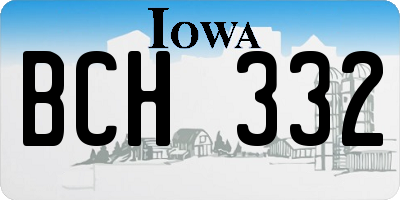IA license plate BCH332