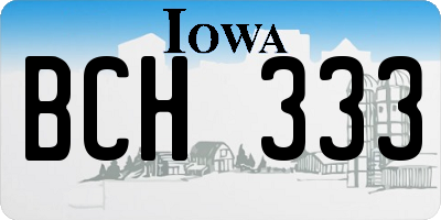 IA license plate BCH333