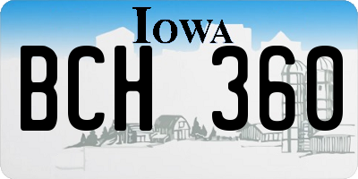 IA license plate BCH360