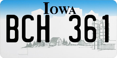 IA license plate BCH361