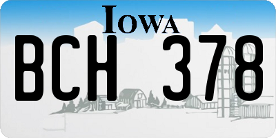 IA license plate BCH378