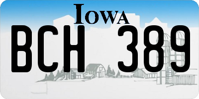 IA license plate BCH389