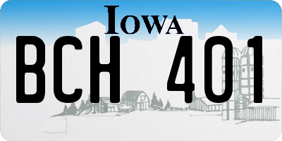 IA license plate BCH401