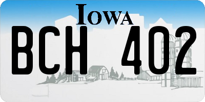IA license plate BCH402