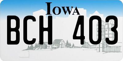 IA license plate BCH403