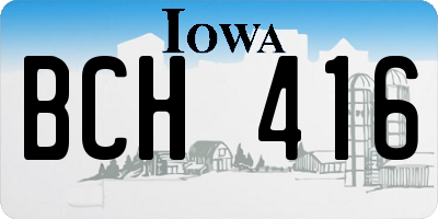 IA license plate BCH416