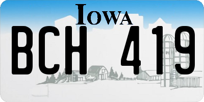 IA license plate BCH419