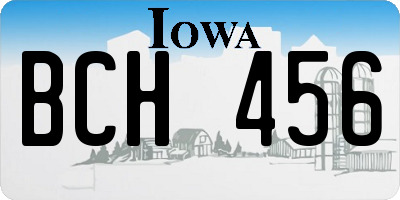 IA license plate BCH456