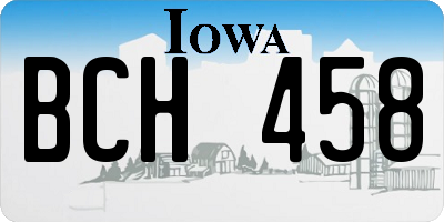 IA license plate BCH458