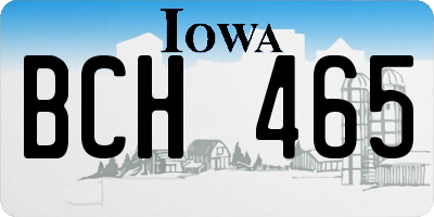 IA license plate BCH465