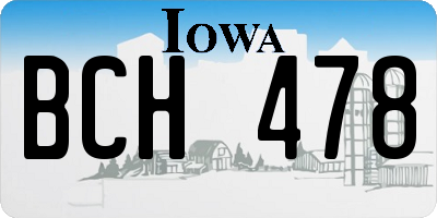 IA license plate BCH478