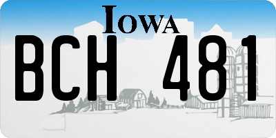IA license plate BCH481