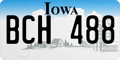 IA license plate BCH488