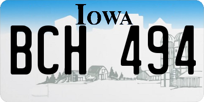 IA license plate BCH494
