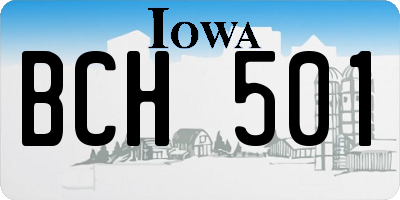 IA license plate BCH501
