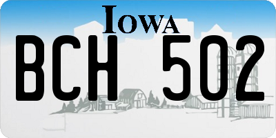 IA license plate BCH502