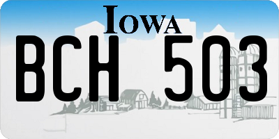 IA license plate BCH503