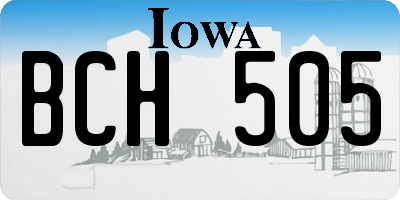 IA license plate BCH505