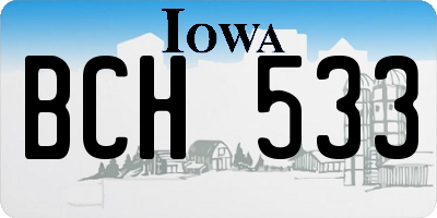 IA license plate BCH533