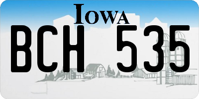 IA license plate BCH535