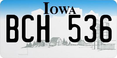 IA license plate BCH536