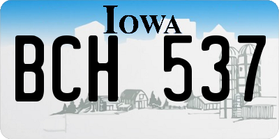 IA license plate BCH537