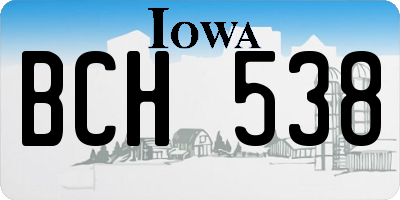IA license plate BCH538
