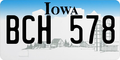 IA license plate BCH578