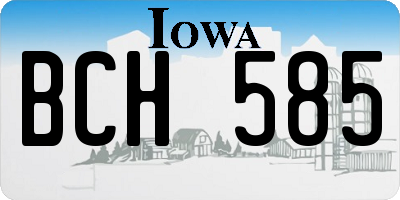 IA license plate BCH585