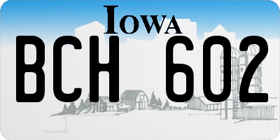 IA license plate BCH602