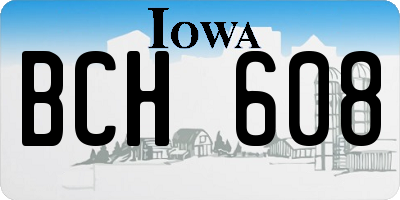 IA license plate BCH608
