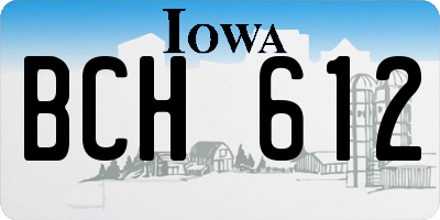 IA license plate BCH612