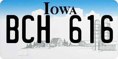 IA license plate BCH616