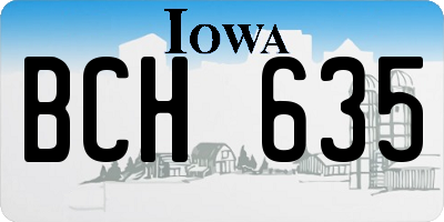 IA license plate BCH635