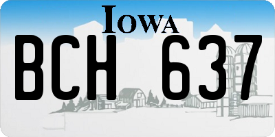 IA license plate BCH637