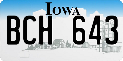 IA license plate BCH643