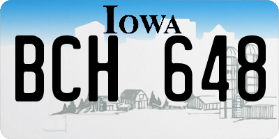IA license plate BCH648