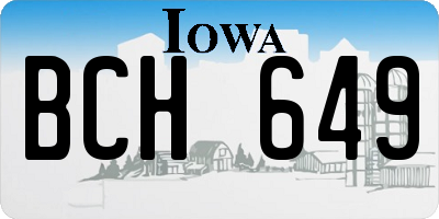 IA license plate BCH649