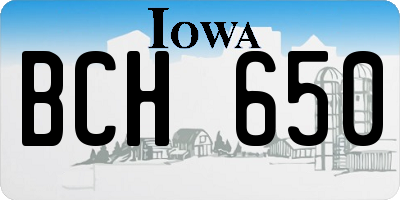 IA license plate BCH650