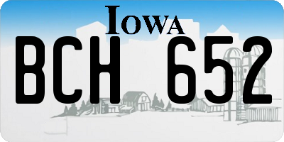 IA license plate BCH652