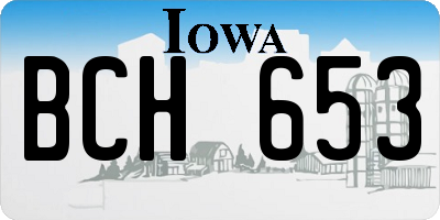 IA license plate BCH653