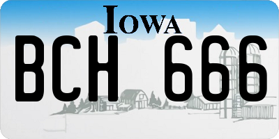 IA license plate BCH666
