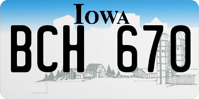 IA license plate BCH670