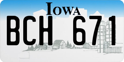 IA license plate BCH671