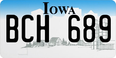 IA license plate BCH689