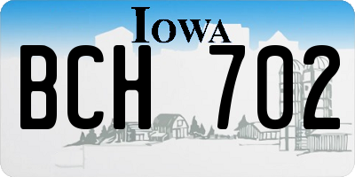 IA license plate BCH702